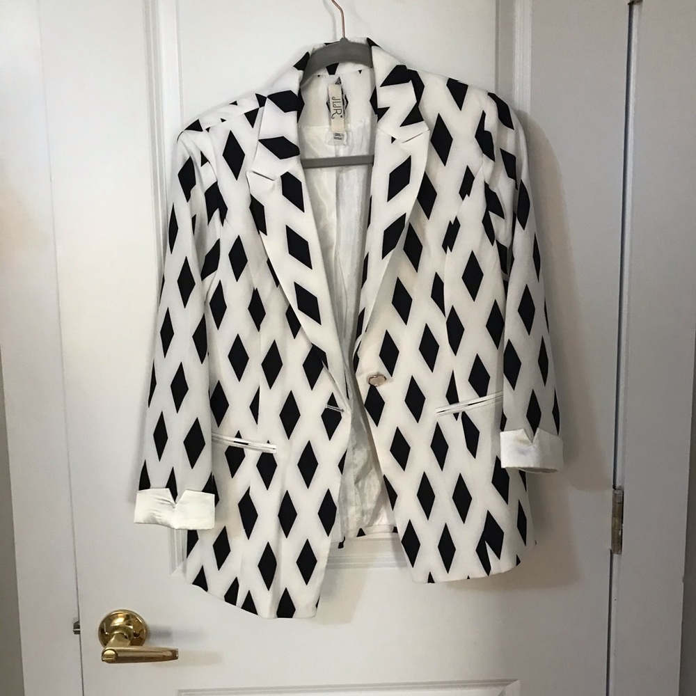 Black and white blazer